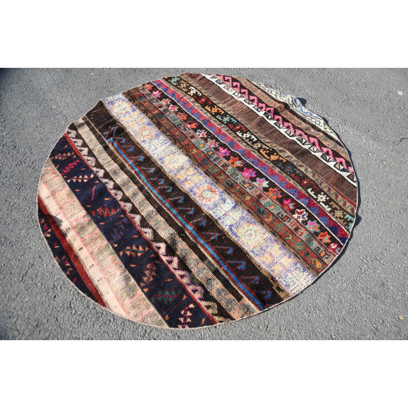 Tapis tissés à la main, tapis tissés à plat bruns, tapis rétro, tapis Oushak, tapis neutres, tapis turcs