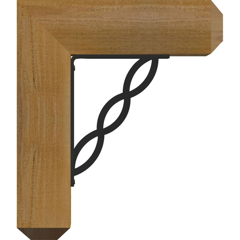 Loera 4" Single Brace Craftsman Ironcrest Bracket, 20"H x 18"D, 3 1/2"W x 4"T Western Red Cedar (Smooth)