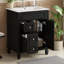 Meuble-lavabo moderne avec lavabo en céramique et tiroirs de rangement-727030746