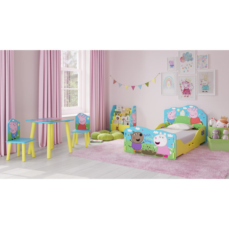 Peppa Pig, Kids 3 Piece Square Play or Activity Table and Chair Set