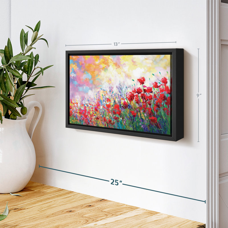 Nature "Impression sur toile de fleurs printanières colorées", H 9 po x l 13 po