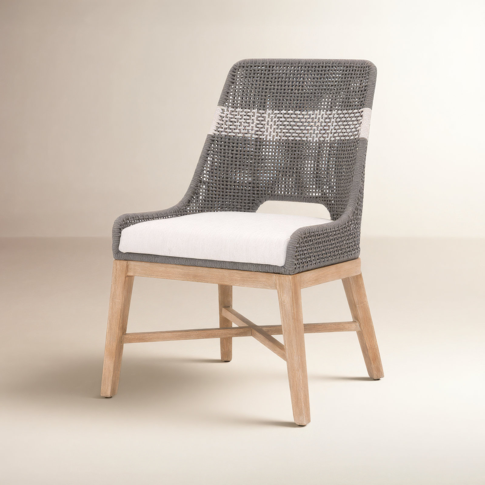 Bowker Mahogany Side Chair, Dove/White