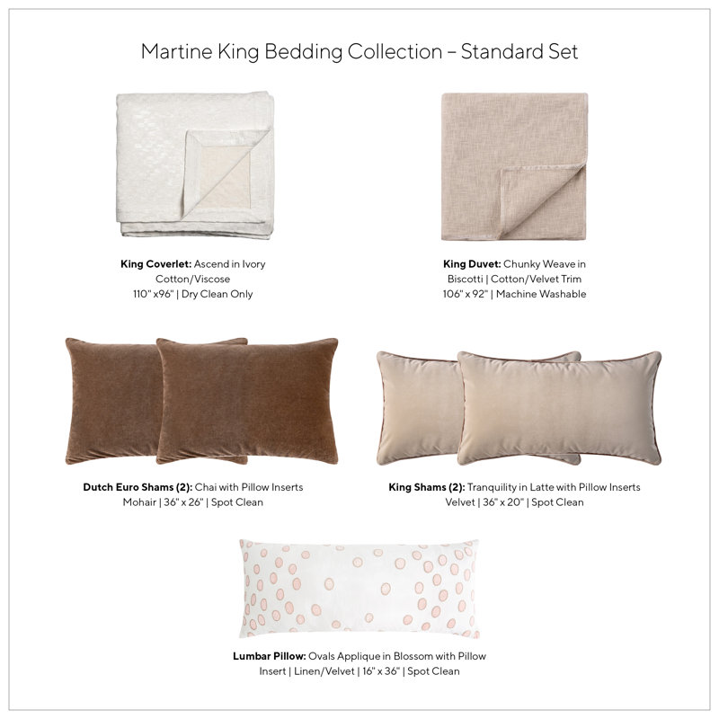 Bedding Set, King Coverlet + 6 Additional Pieces