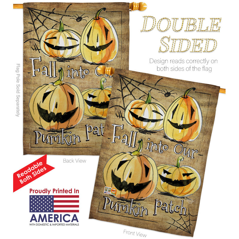 Double Sided 40'' H x 28'' W Polyester Halloween House Flag