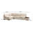 Elegant Corner Sofa with Pouf (Not Included), Beige, 76.0 x 123.2 x 31.5 inches | Beech Wood & Chipboard Frame, 100% Polyester Fabric | Soft Grey Foam & Silicone Cushions, 2 Dry-Cleanable Pillows Included, Perfect for Modern Scandinavian Living Spaces-723379738-723379736