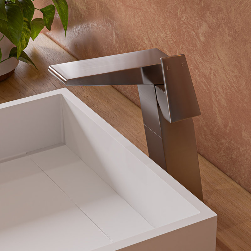 Robinet de salle de bain à un trou, Nickel brossé