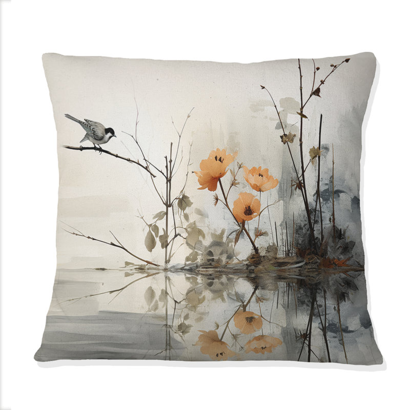 Coussin Asian Art Sumi Bird Serenity XVIII - Asian Art