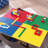 2-in-1 Wooden Activity Table with Board, Train Set and 195 Bricks-15425798