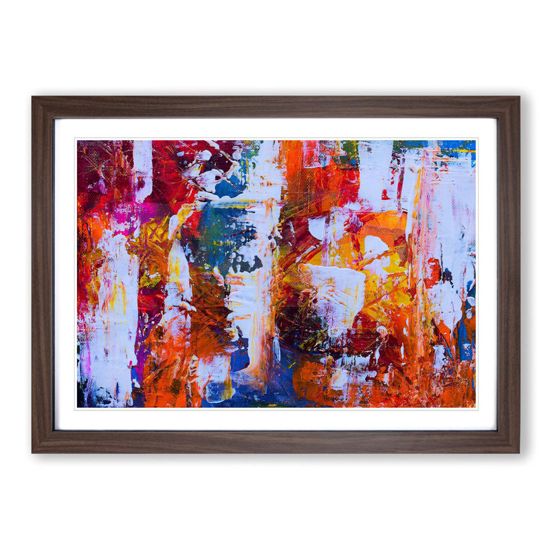 Abstract Vol.374 by S.Johnson - Picture Frame Painting Print, Walnut Framed, 27cm H x 36cm W x 2cm D