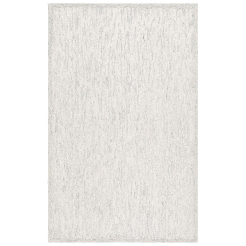 Tapis de couleur unie en coton touffeté à la main ébène, Carré 6 pi