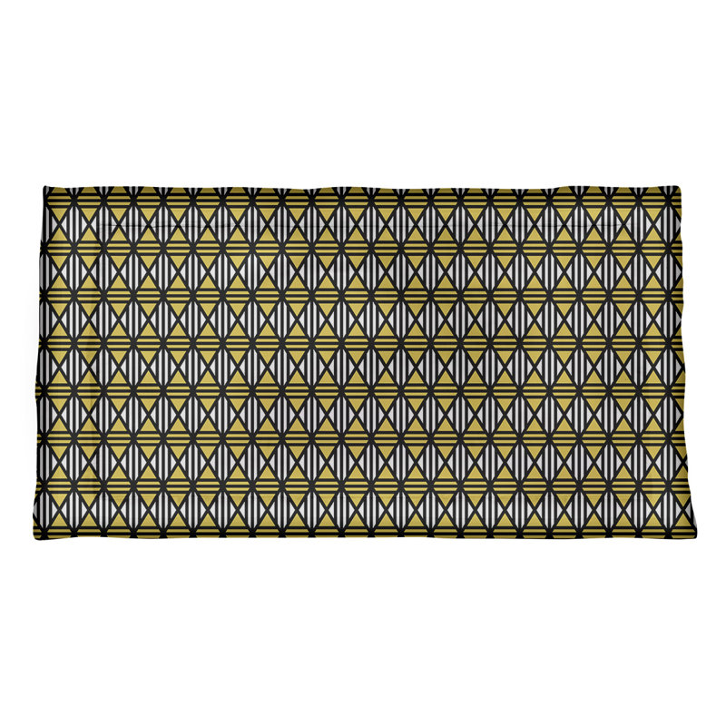 Taie décorative Katelyn Elizabeth, Polyester, Simple standard, Noir/jaune