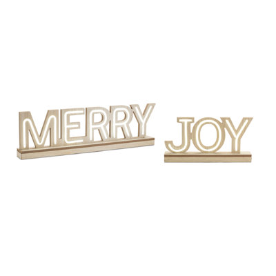 LED Joy and Merry Tabletop Sign