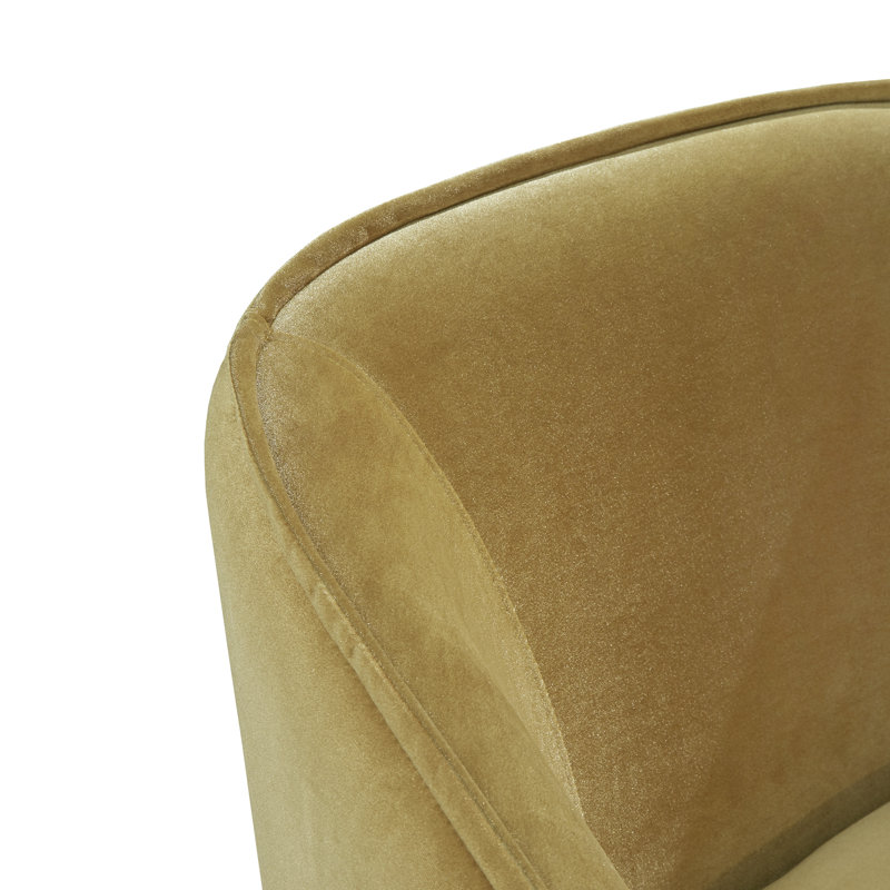 Fauteuil demi-tonneau de 30 po Remus, Velours doré