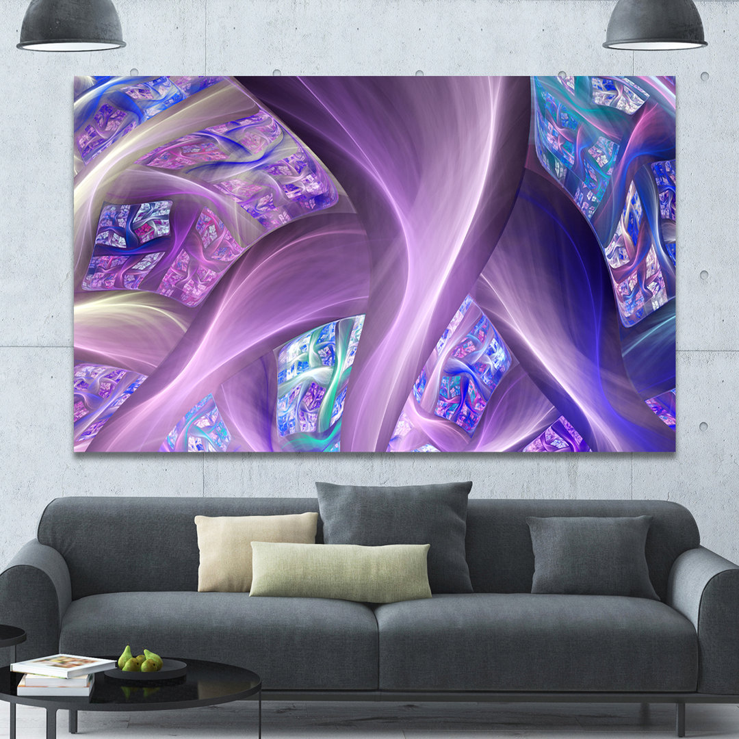 " Purple Blue Fractal Curves " Design Art