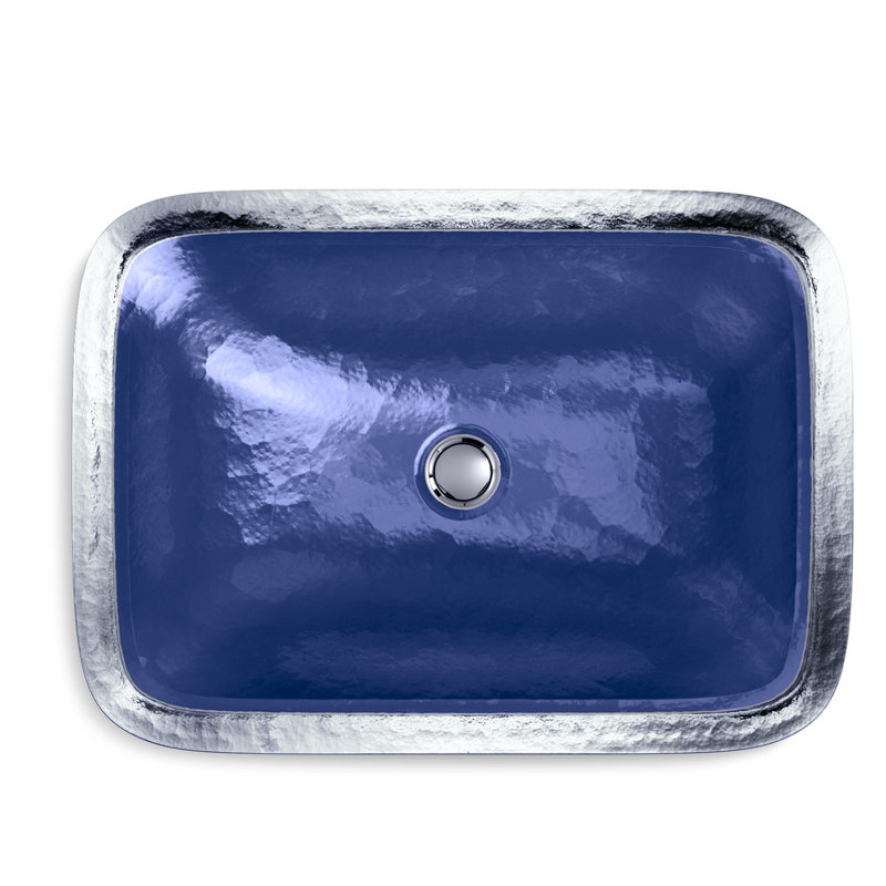 Kohler Inia, Artist Editions Rectangle Glass Wading Pool Bathroom Sink, Opaque Sapphire
