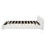 Lit très grand tapissier avec tissu bouclé durable, structure en bois robuste et conception sans sommier