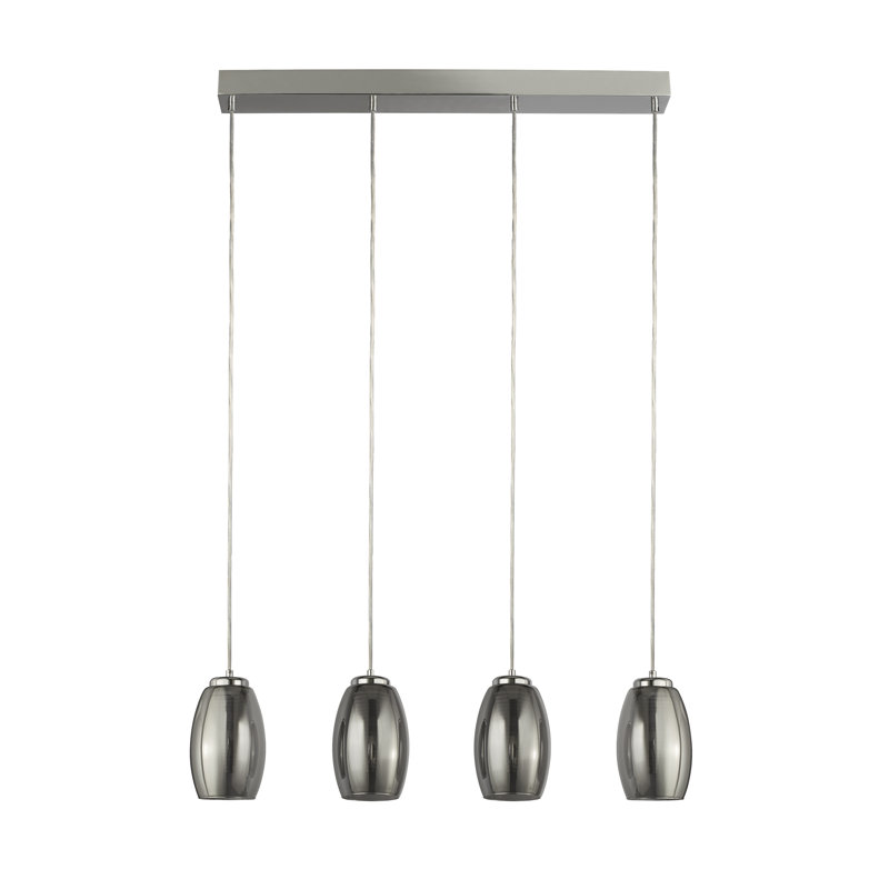 Ruari 4-Light Kitchen Island Chandelier, Smoked