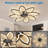35 in. Indoor Black Bladeless Creative Flower Ceiling Fan With Light Remote Control, Dimmable 3-Color Modern Ceiling Fan-1770111565