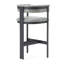 Ferol - Similicuir gris moderne + tabouret de bar noir