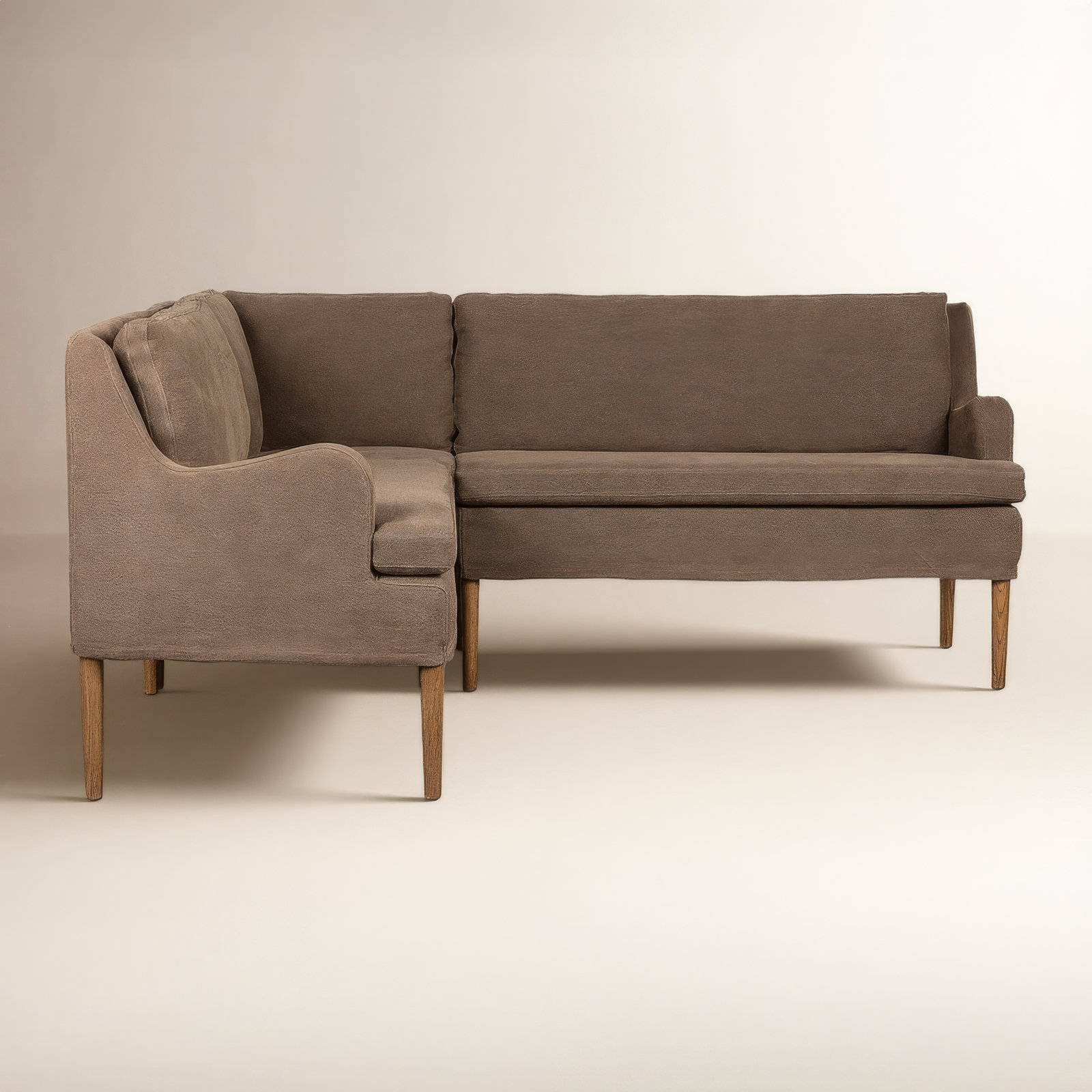 Aurelia Dining Banquette, Broadway Olive Linen, 34.5" H x 76" W x 76" D, Symmetrical