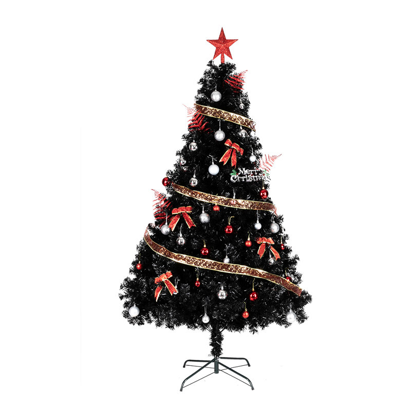 Sapin de Noël artificiel noir 6 pi