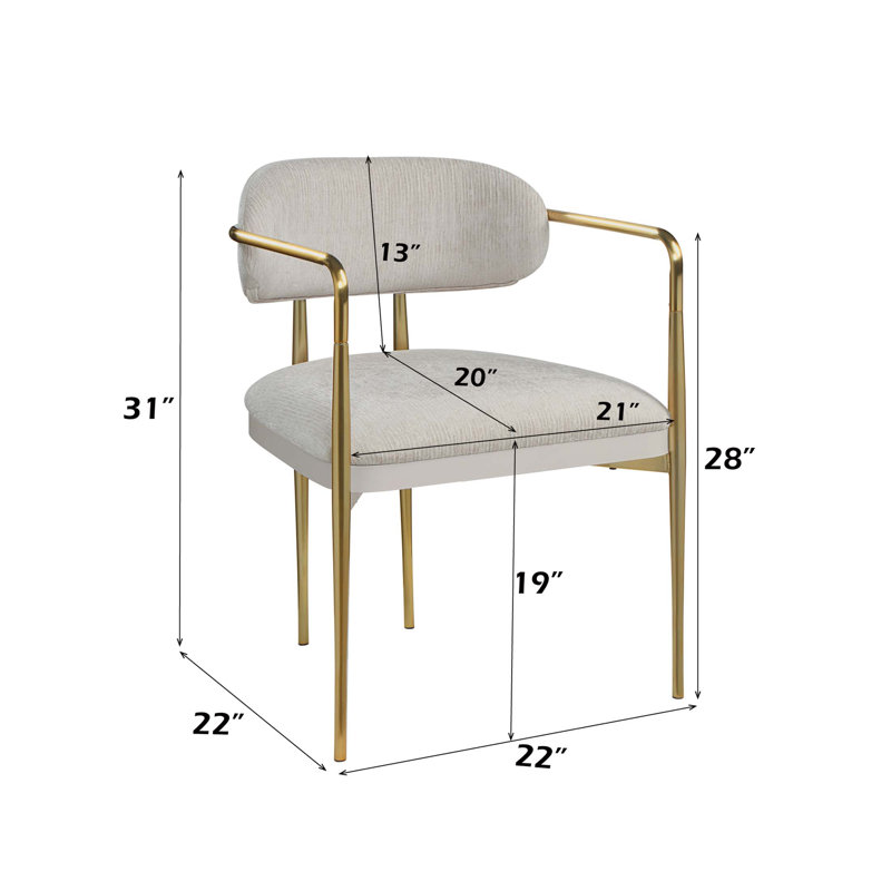 Ensemble de 2 chaises Zayn Chenille de conception contemporaine avec plateau en marbre d'ingénierie et pieds en métal