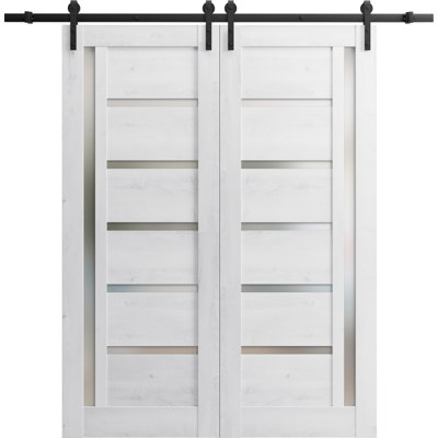 Panelled Wood Barn Door without Installation Hardware Kit