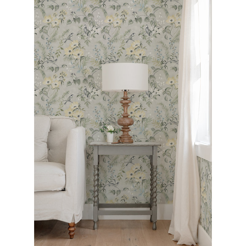 Rouleau de fleurs Harton, Gris