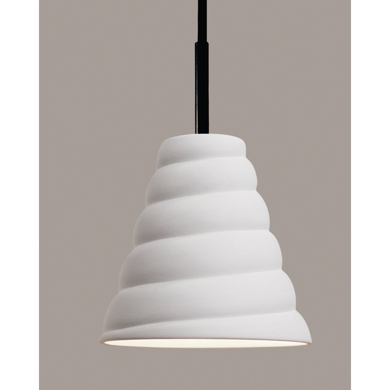 Luminaire suspendu à cône simple 1 lumière Shrout, Bisque