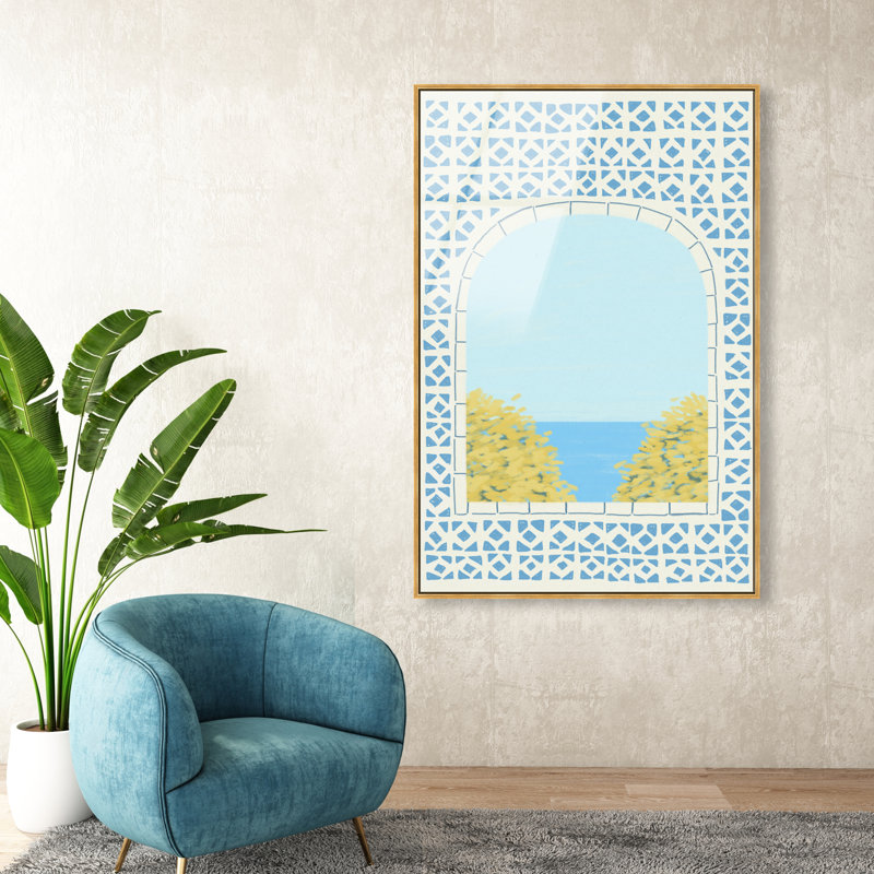 Mediterranean Window II High-Gloss Frameless Acrylic Glass Wall Art Architecture Print by Oliver Gal, Ready to Hang, 10 x 15