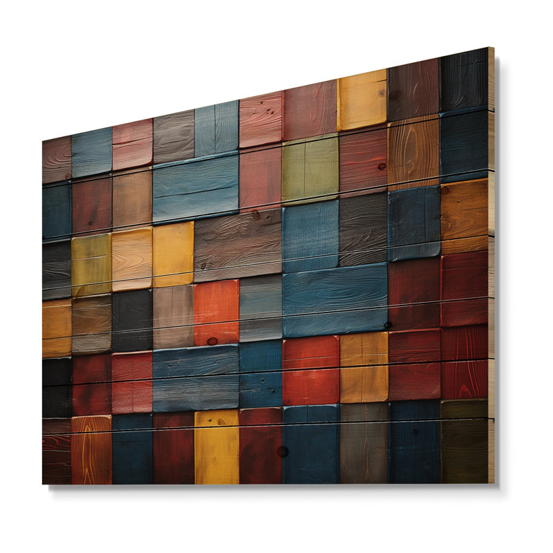 Boletice - Geometric Wood Wall Decor, 34" H x 44" W