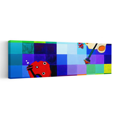 Colorful Abstract Playtime 1 Piece Wrapped Canvas Panoramic Wall Art