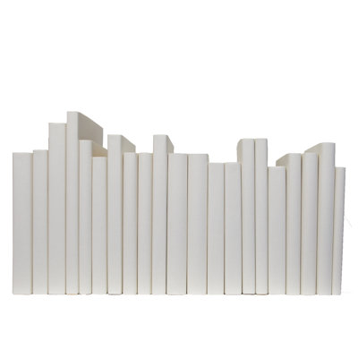 Livres décoratifs - livres surdimensionnés sur papier sable - livres blanc cassé au pied