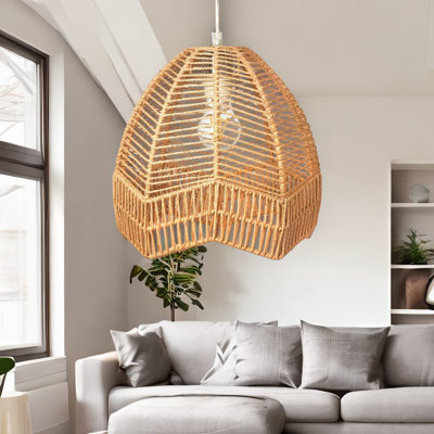28cm H Rope Pendant Shade in Brown