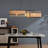  3 - Light boho Kitchen Island Rectangle Pendant with Bamboo Wood Accents