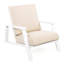 Chaise de patio blanche en bois avec coussin beige - et élégante pour la détente au bord de la piscine