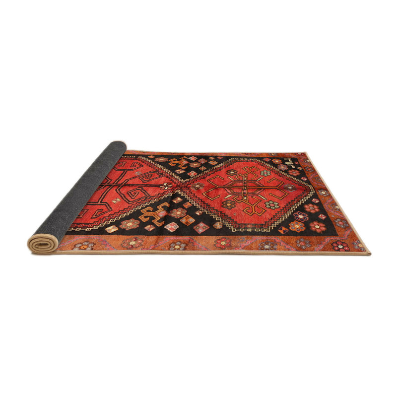 Tapis orange Southwestern, Rond 8 pi