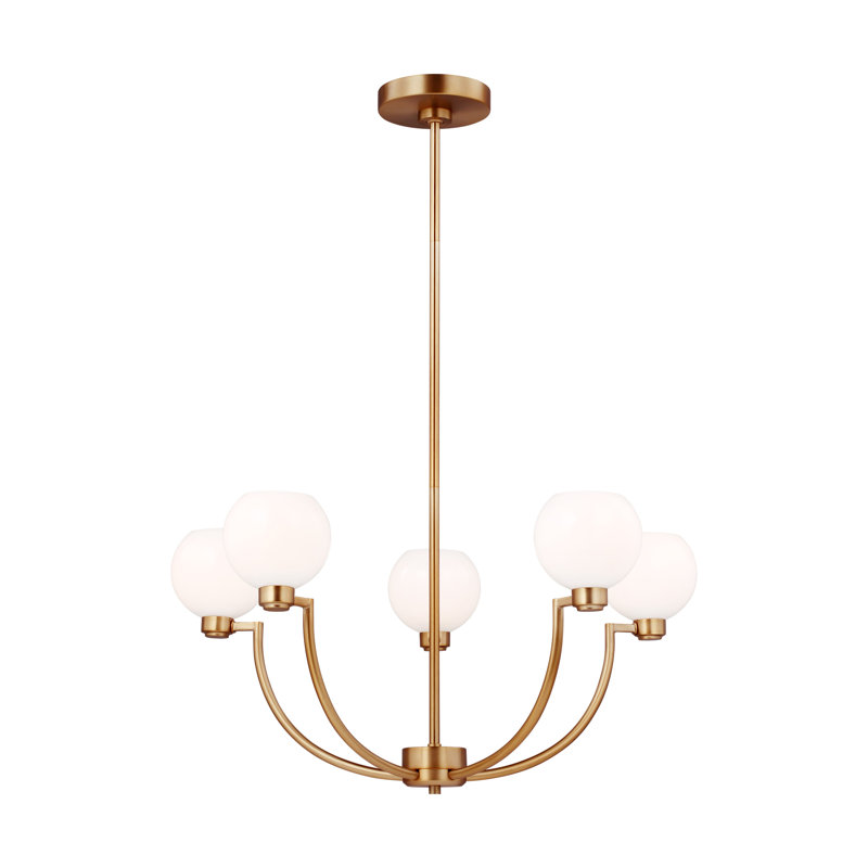 Andrea 5-Light Chandelier, Laiton satiné