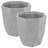  Jihyun Modern Faceted Resin Indoor/Outdoor Planter - Light Gray - Set of 2-1334802575