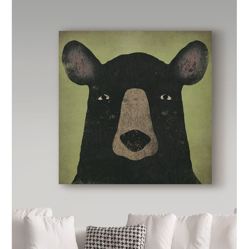 « the black bear », art sur toile, H 18 po x l 18 po x P 2 po
