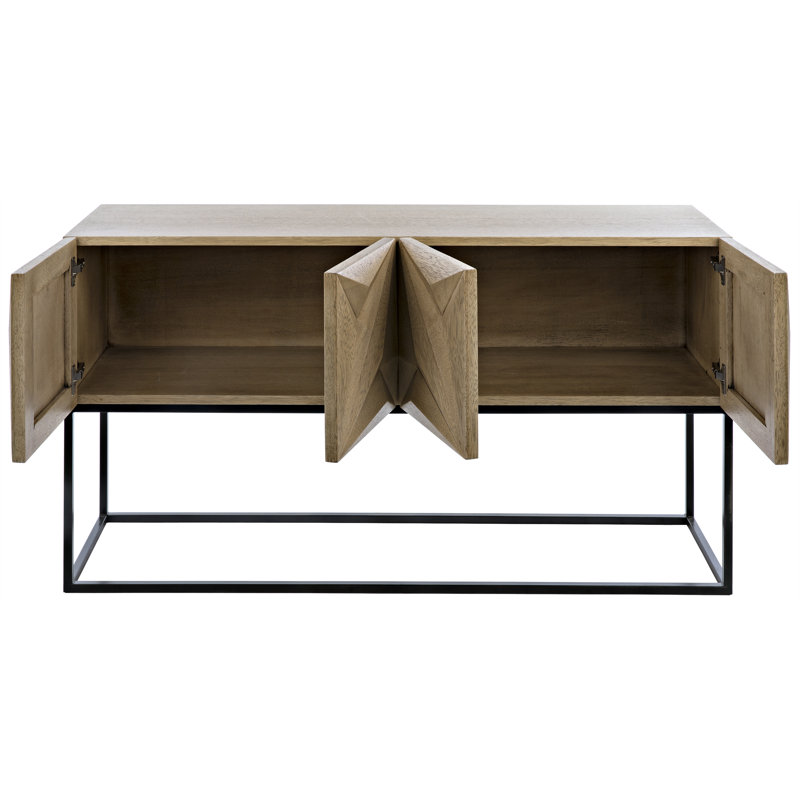 Zurich 60'' W Solid Wood Console Table, Bleached Walnut