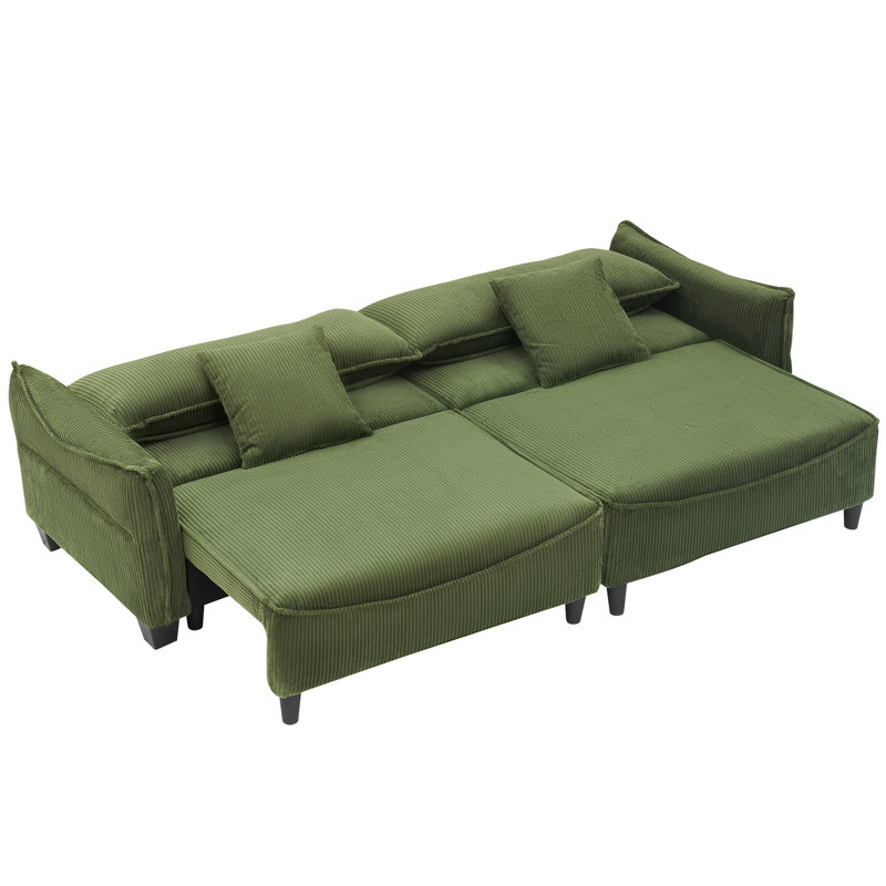 Velours côtelé avec coussins - Convient à différentes tailles de chambre à coucher: 3 coussins moelleux et essentiels à la vie