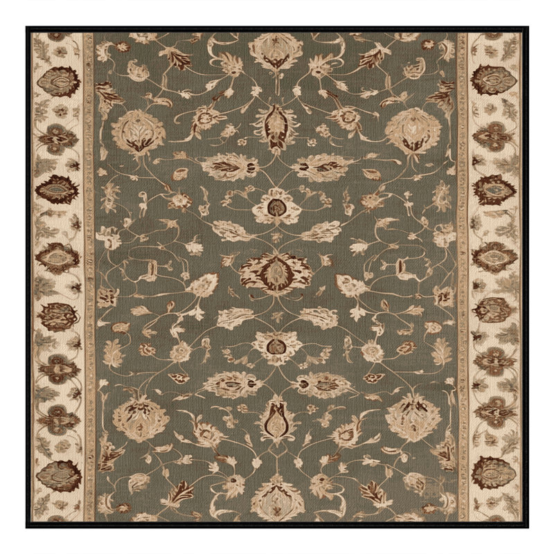 Tapis brun lavable à la machine, Carré 5 pi