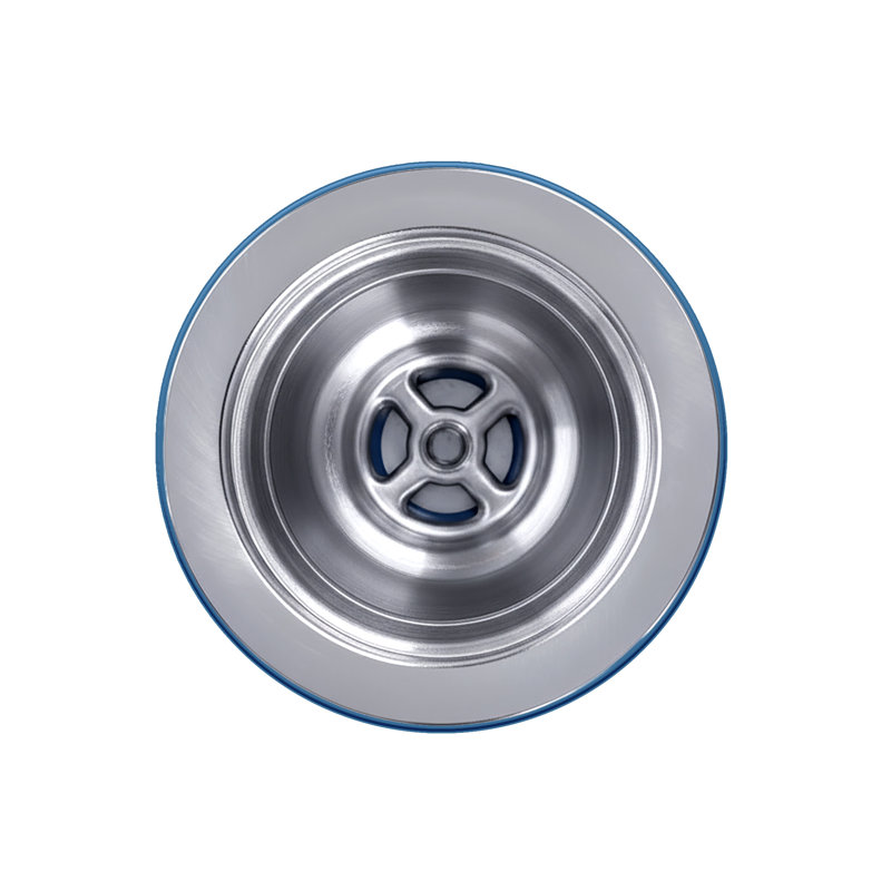Crépine solide en acier inoxydable 3 1/2 po avec finition polie et panier profond amovible