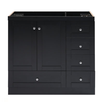 Meuble-lavabo noir 36 po (lavabo non inclus) [armoire seulement], meuble-lavabo