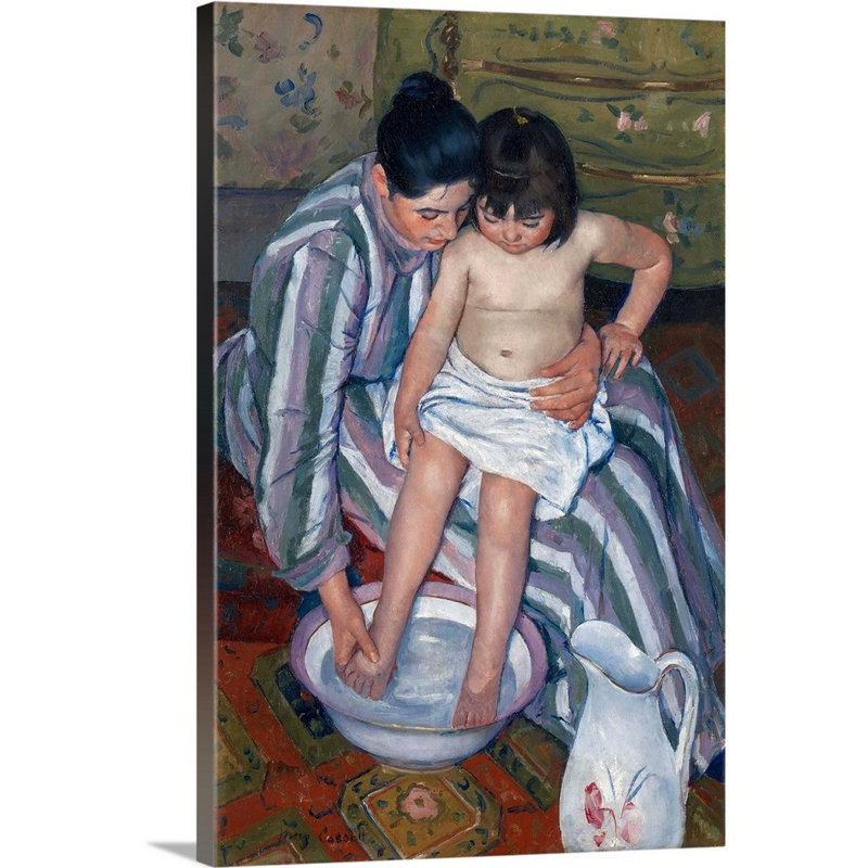 «The Child's Bath», reproduction sur toile, Toile tendue, H 24 po x l 16 po x P 1,25 po
