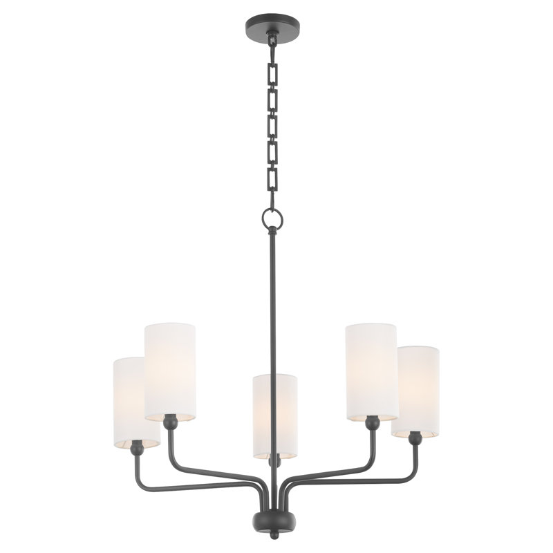 CHARLOTTE 5 Light Chandelier, Matte Black