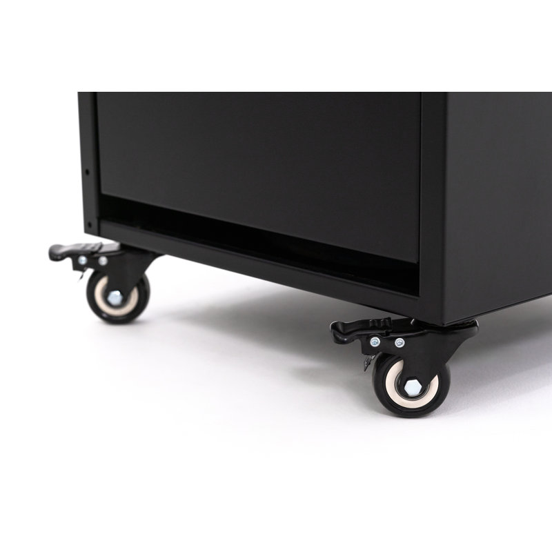 Black Propane Patio Heater with Glass Enclosure and Wheels