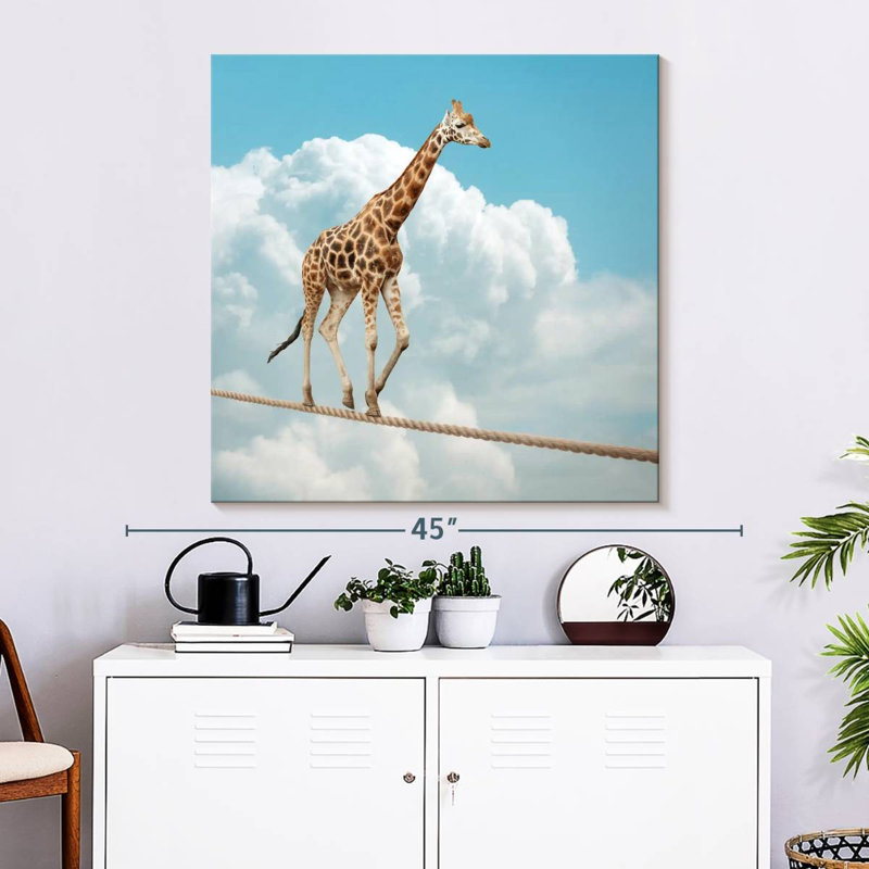 Crowle Giraffe On Tightrope, 33" H x 33" W