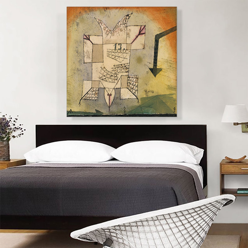 «Falling Bird 1919» par Paul Klee - reproduction d'art sur toile tendue, H 36 po x l 36 po x P 0,75 po